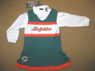 New girls Miami Dolphins Football Cheerleader dress jumper costume 