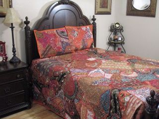   India Style Bedding Handmade 3P Bedspread Shams Duvet King Ensemble