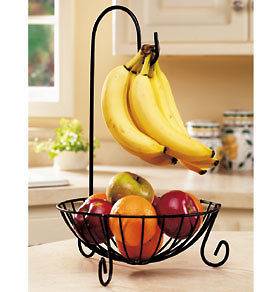 Banana Tree Fruit Basket Wrought Iron Space Saving Holder Storage 