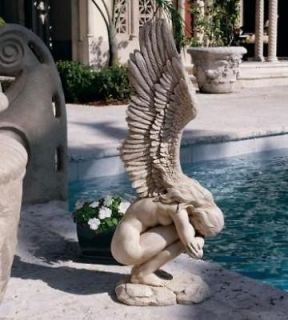 Elegant Emotional Angel Statue Garden Winged Sculpture