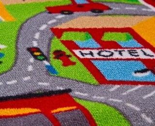 Childrens Road Map Floor Rug Kids Play Mat City Road Car Track 100 x 