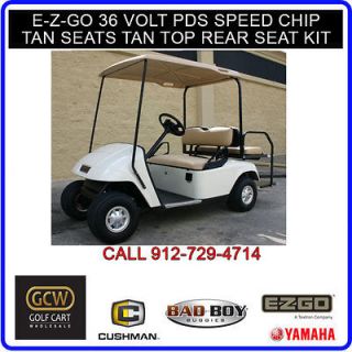 EZGO GOLF CART ELECTRIC PDS WITH SPEED CHIP WHITE BODY REAR SEAT KIT