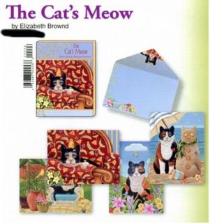 The CATs MEOW Note cards 12 Cards 4 Designs Cat Blank