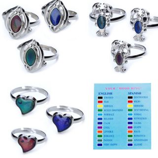 Girls Colour Changing Mood Emotion Ring Adjustable Size Changeable 