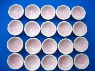   Miniature Ceramic China Kitchen Dinner 20 Pink Bowl Supply Set CC1D