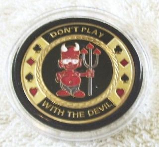 DONT PLAY WITH THE DEVIL POKER CARD OR CHIP COVER LOOK