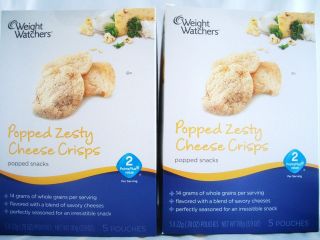 WEIGHT WATCHERS 2 Points Plus Popped Zesty Cheese Crisps 2 Boxes 10 