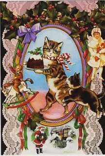   of 6 VICTORIAN CATS Spanish Christmas Cards FELICES FIESTAS NAVIDENAS