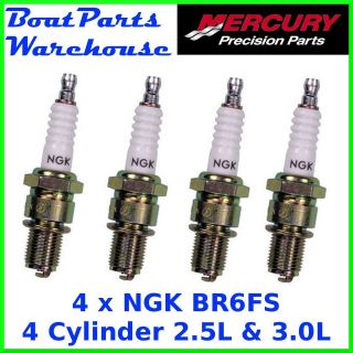 NGK BR6FS SPARK PLUGS 4323   MERCRUISER 4 CYLINDER 120 140 2.5 3.0 