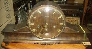 1920s KIENZLE German wood cased mantel clock Westminster chime