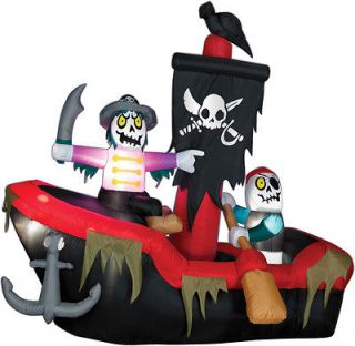 Airblown Inflatable 4 Pirate Dinghy Boat Ship Halloween Yard 