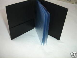 Black Leather Business 80 Card Holder Organizer Wallet New Perfect 