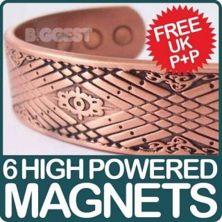 Mens Chunky Celtic Magnetic Copper Bracelet 6 Magnets★