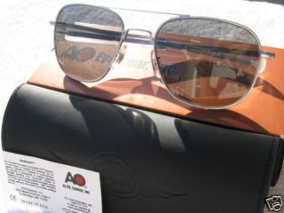 AO American Optical Pilot Sunglasses 52mm Matte Chrome Original 