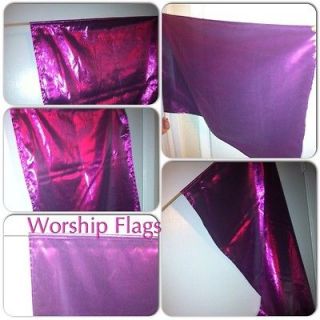     Magenta Lame   Rectangle   Flag with RodChristian Worship Dance