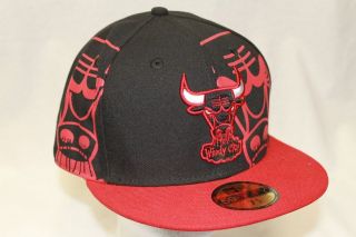 CHICAGO BULLS NEW ERA 59FIFTY FITTED HAT CAP BIG GAME RED/BLACK
