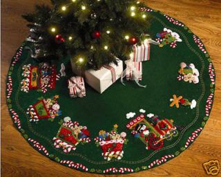 Bucilla Candy Express Felt Christmas Tree Skirt Kit Brand New OOP 