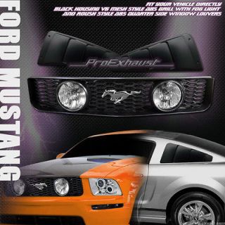   HOOD GRILL GRILLE V2+FOG+SIDE VENT WINDOW LOUVERS ABS 05 09 MUSTANG V6