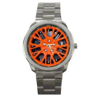 Orange Bugatti Veyron Super Sport Wheel Sport Metal Watch