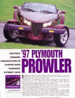 1997 PLYMOUTH PROWLER Sales Folder Literature Piece