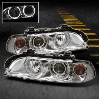97 03 BMW E39 5 SERIES DUAL CCFL HALO PROJECTOR HEADLIGHTS LAMPS LEFT 