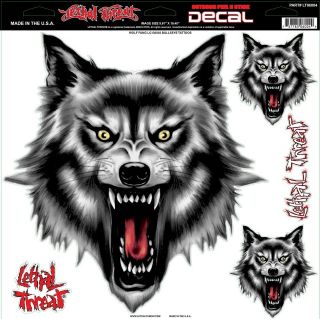 LETHAL THREAT Motorcycle Car Van Truck Decal Sticker WOLF   LARGE