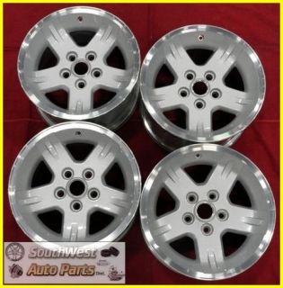 04 05 06 JEEP WRANGLER 15 MACHINED LIP SILVER WHEELS USED OEM FACTORY 