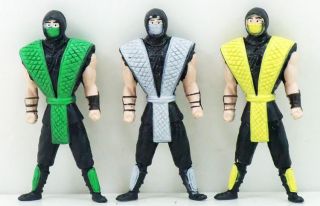   Kombat Scorpion, Reptile, Sub Zero Retro NINJAS Mini 4cm Figure Set