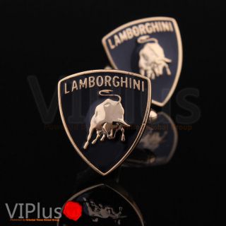 Golden Lamborghini Car Logo Badge Cufflinks For MenS French Shirt