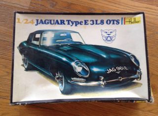 Rare Vintage Jaguar 3.8 XKE OTS 1/24 model by Heller of France 719 
