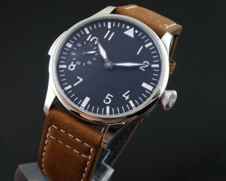 44mm parnis black dial Special MECHANICAL hand winding 6497 cow 
