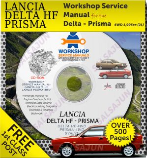 Lancia Delta HF Prisma 4WD Workshop Service Manual & engine overhaul 