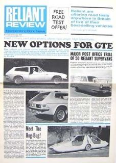 Reliant Review incorporating Bond News No 43 Oct 1970 Bond Bug Regal 