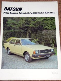 1981 New DATSUN SUNNY (B310) Brochure   Saloon, Coupe, Estate