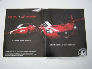 Vauxhall VXR220 and Monaro VXR Advert from 2004   Original