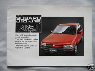 1988 Subaru J10/J12 4WD Brochure Pub.No. 89BR31E