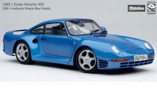 Exoto 1/18 1986 Porsche 959 Authentic Mineral Blue Metallic MTB00007