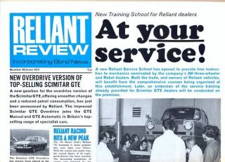 Reliant Review no.59 1973 Scimitar Regal Bond Bug