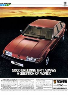 ROVER SD1 ROVER 2000 RETRO A3 POSTER PRINT FROM CLASSIC 80s ADVERT