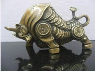 Tibetan Tribal Brass Bronze Statue Cow Bull OX