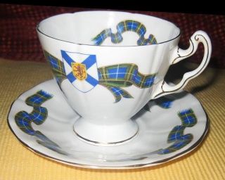 Vintage 1950s ADDERLEY Cup/Saucer NOVA SCOTIA TARTAN Fine Bone China 