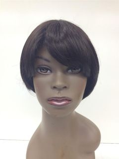 Gemtress Sheitel #2Brown 9 African American Lacefront Wig Weave Hair 