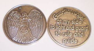 Alcoholics Anonymous   Guardian Angel  Bronze Coin