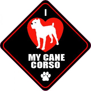 LOVE (HEART) MY CANE CORSO DOG 4 STICKER
