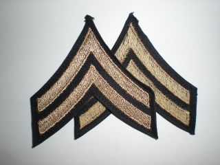 US ARMY WWII CORPORAL STRIPES   ORIGINAL ON TWILL    1 PAIR