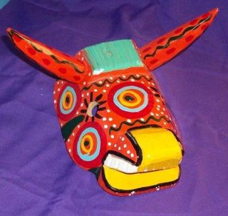 Maya Folk Art   Donkey Mask   Mayan Decor   Hand Made in Belize