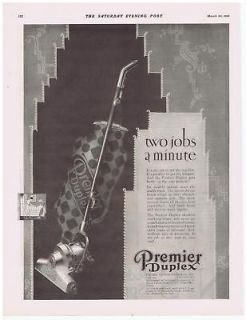 1926 VINTAGE AD   PREMIER DUPLEX VACUUM CLEANER 3 20