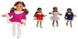 Skating Dress with Muffs fit American Girl Doll 18
