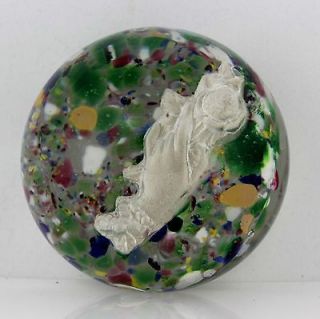 Antique Sulphide Paperweight 1880 BELGIUM CHÊNÉE FEMALE HAND WITH 