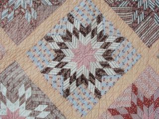 Grand Old Beauty TINY PIECES 19th Century Antique Star Cutter Quilt